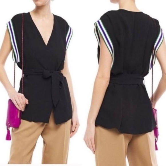 Sandro Paris Sabra Stripes Sleeveless Blouse size 1 - Picture 1 of 8